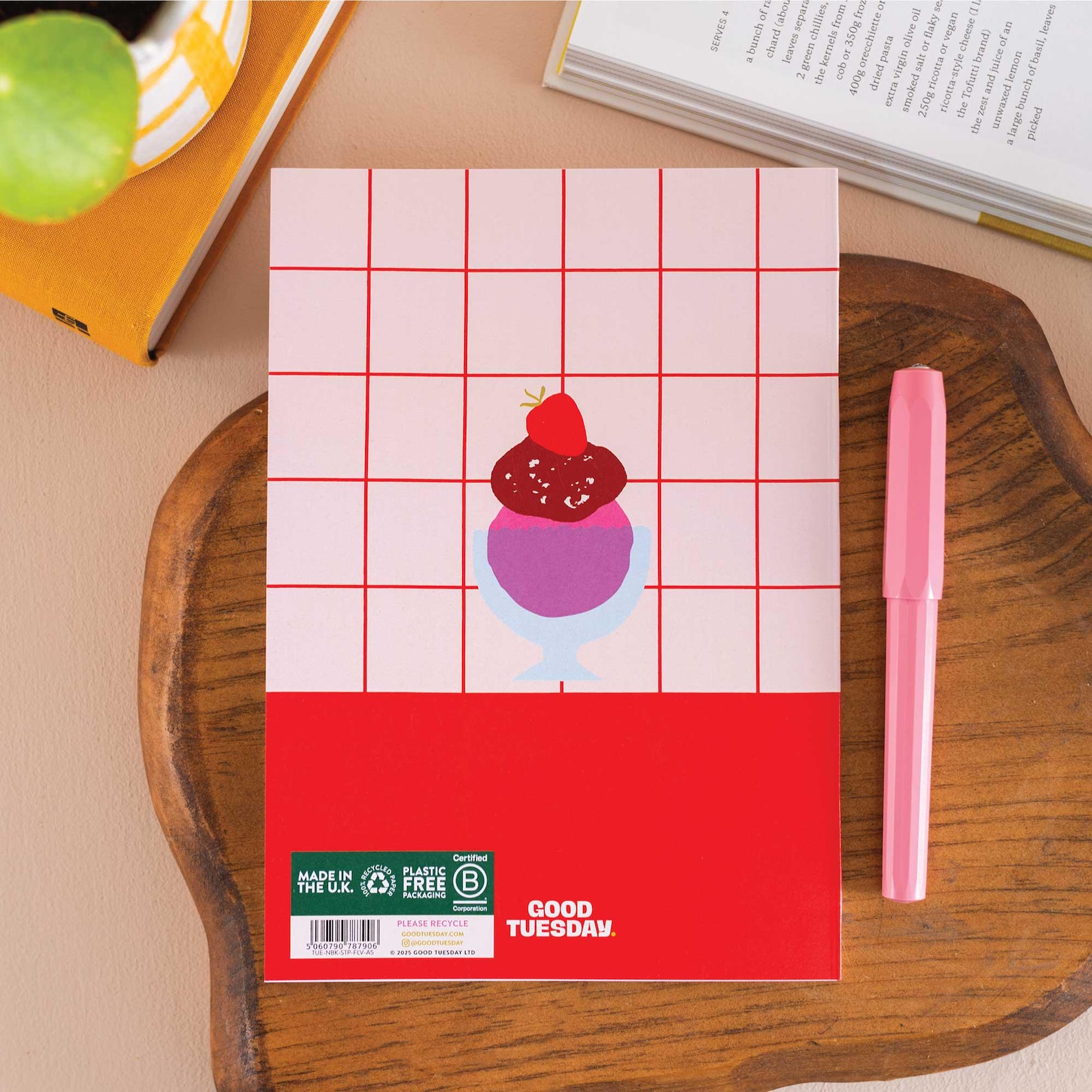 Food Notebook A5 Lined Notebook Playful Food Design | Ruled Journal | Recycled Paper ...
