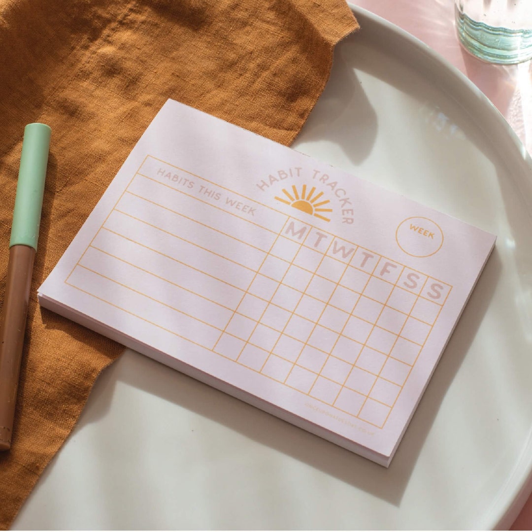 Weekly Habit Tracker A6 50 Page Pad Routine Tracking Goal Planner Daily ...