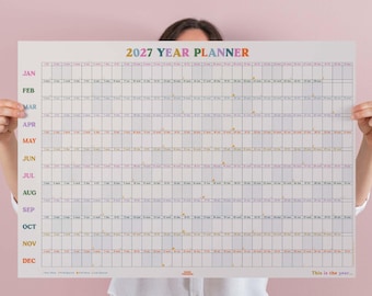 2027 Year Wall Planner Landscape Colourful | This Is The Year | 2027 Year Planner | 2027 Monthly Planner | Year to View