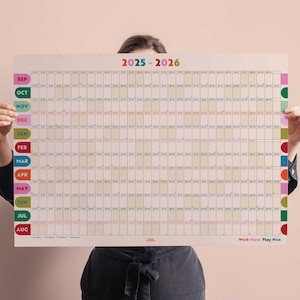 Academische muurplanner 2025–2026 | Begin september | Grote kalender | Kleurrijke studentenplanner | Docentenplanner | School Kantoorkalender