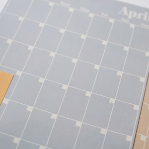 Undated A4 Wall Calendar - 12 separate monthly pages in a pastel colour palette. 100% Recycled Paper, Made in the UK.