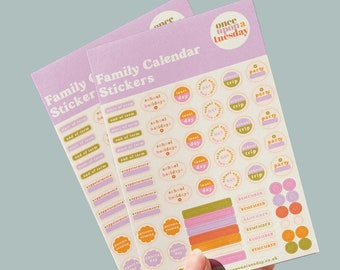 Family Calendar Stickers | Planner Stickers | Everyday Stickers | Recycled Paper