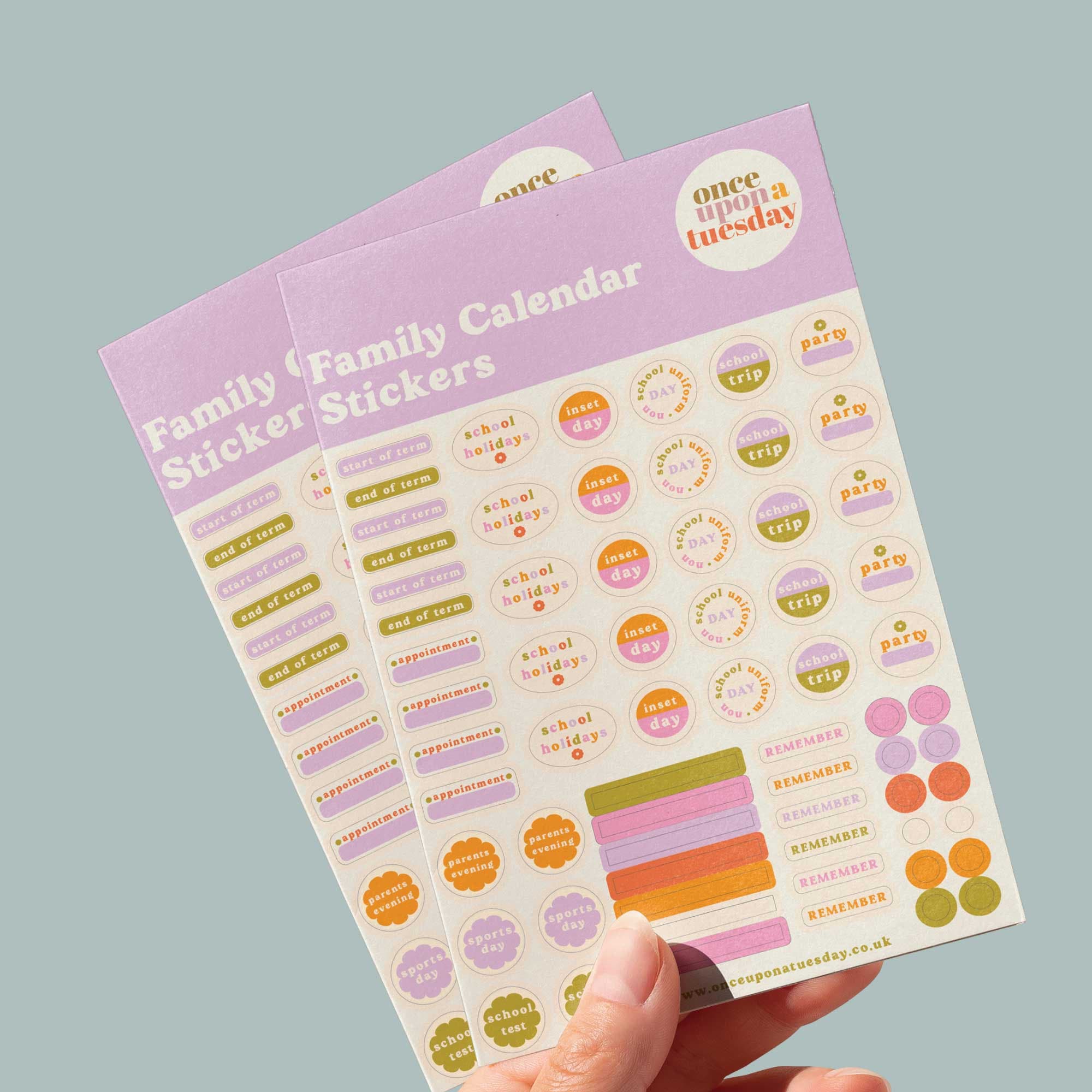 Family Calendar Stickers Planner Stickers Everyday Stickers Recycled Paper  
