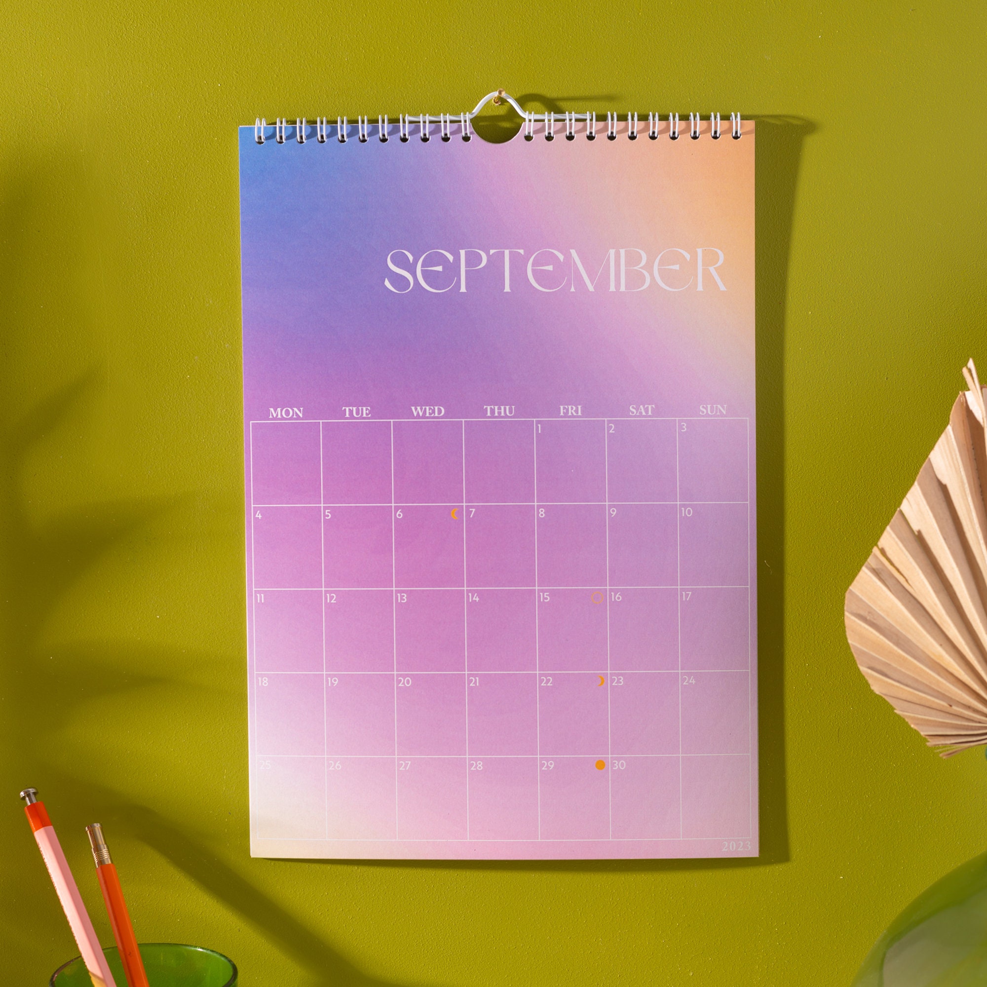 20232024 Academic Year Calendar Gradient Grid A4 Academic Etsy UK
