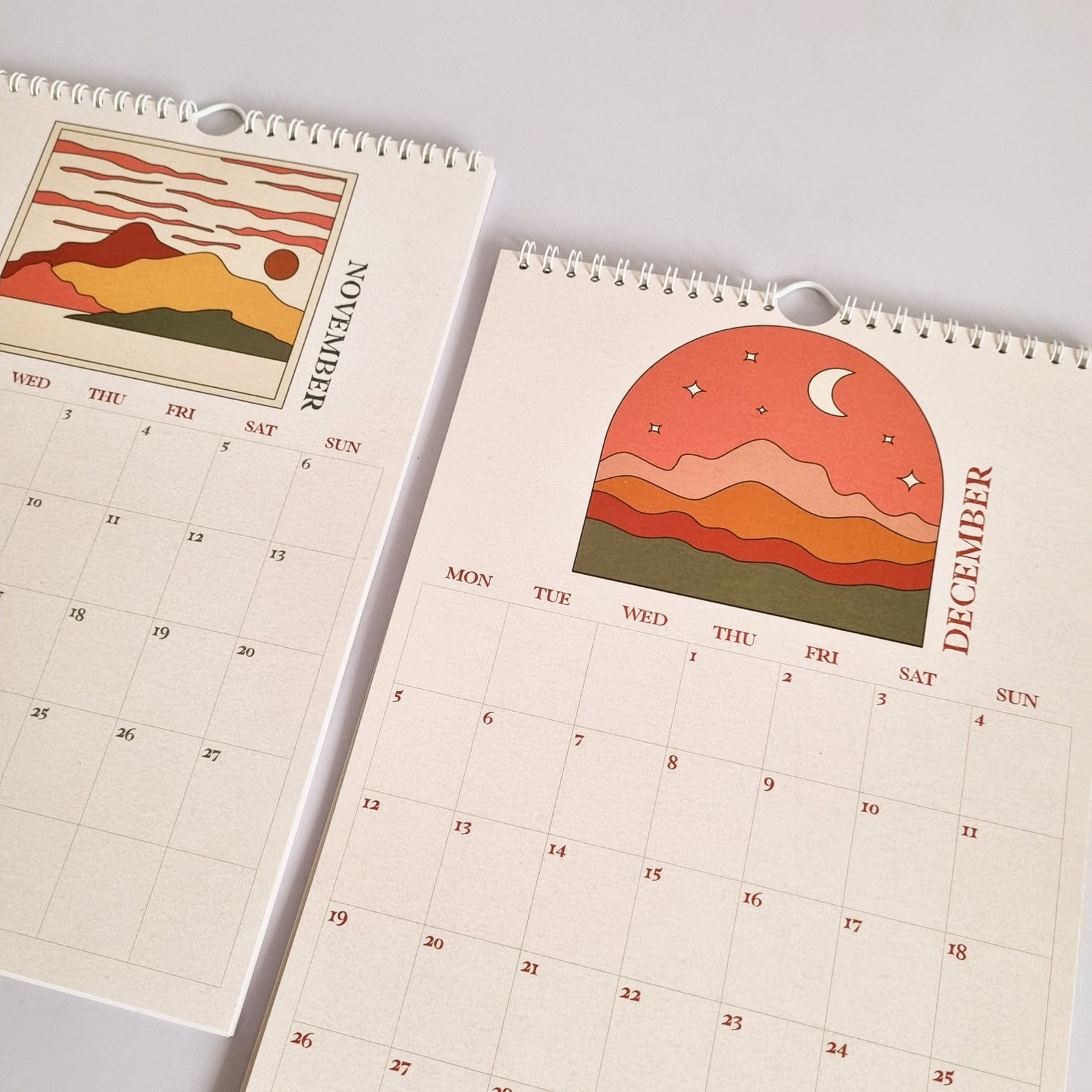 2022 Desert Sun Wall Calendar 12 Month Hanging Calendar Etsy