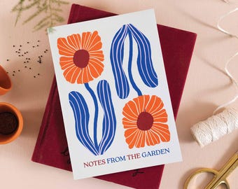 Lined Notebook Floral Notes from the Garden | A5 | Ruled Journal | Recycled Paper | Daily Planner | Ruled Notebook | Gardeners Notebook