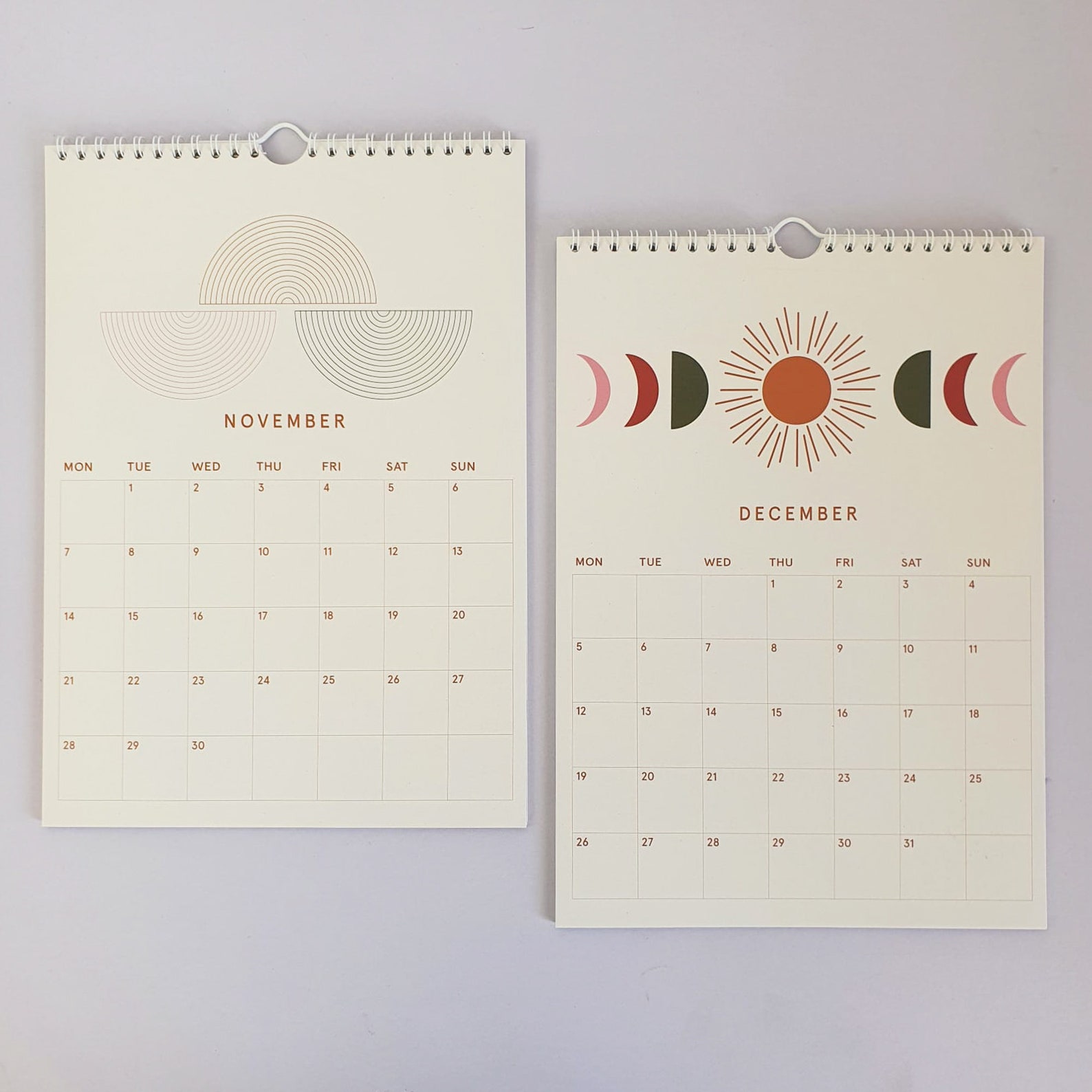 2022 Geometric Boho Wall Calendar Abstract Art Calendar A4 Etsy