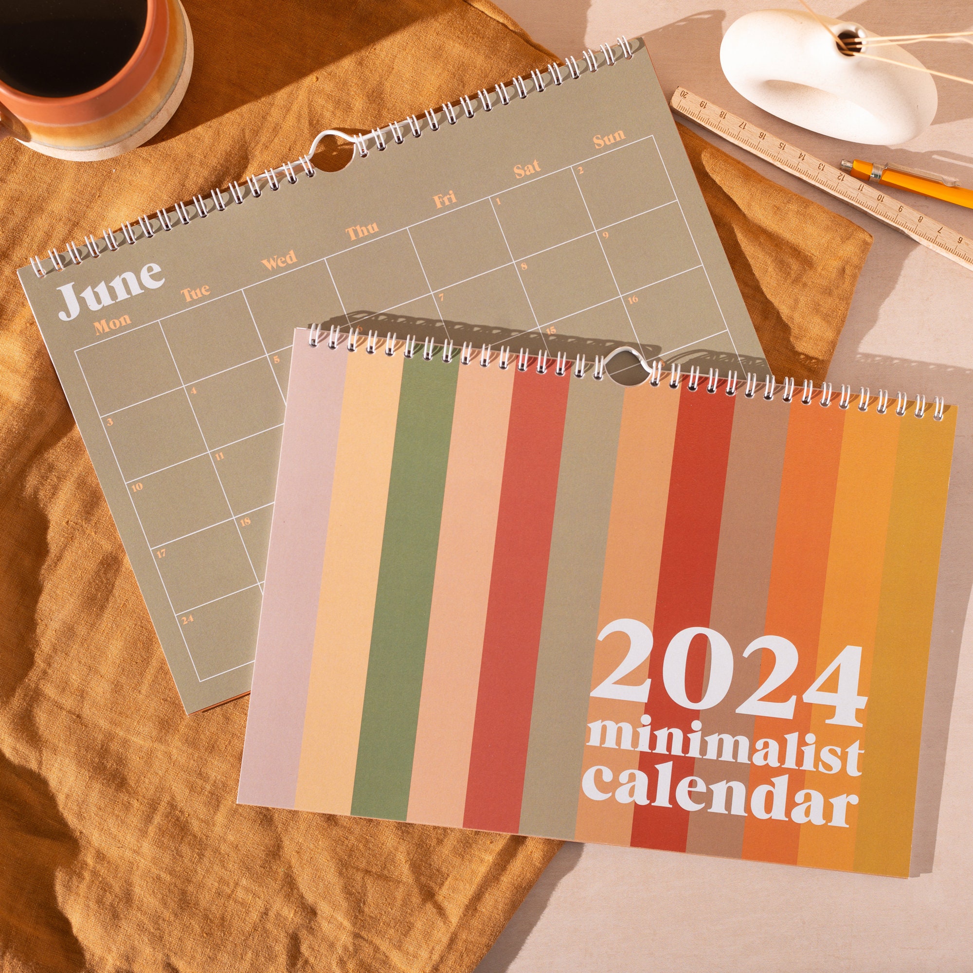 2024 Desk Calendar - 12 Months Large Desk Calendar 2024, Jan. 2024 - Dec.  2024, 17 x 12, Corner Protectors, Hanging Hook, Desk/Wall Calendar for