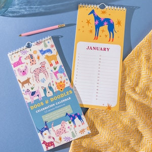 Dogs & Doodles Perpetual Calendar | Dog Calendar | Birthday Calendar | Celebration Calendar | Undated Planner | Keepsake