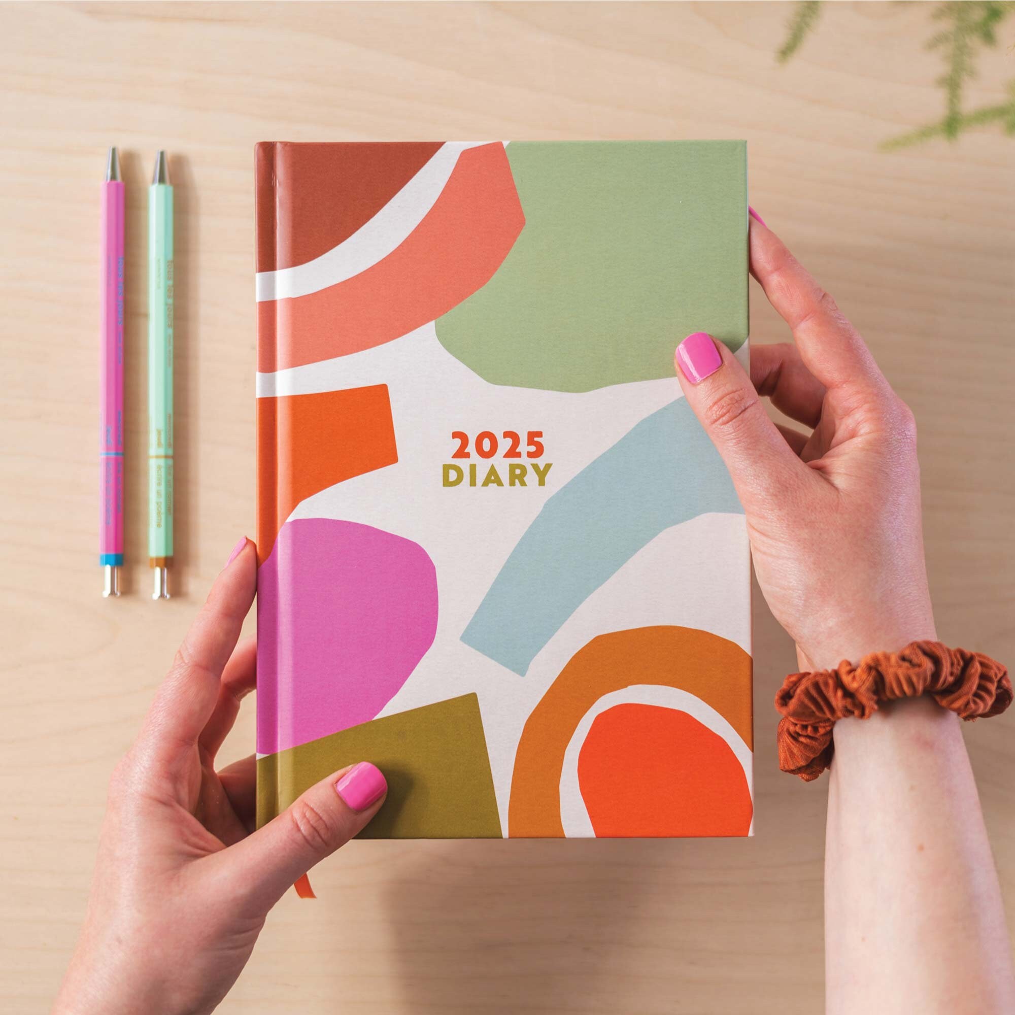 2025 Diary Week to View A5 Hardcover Planner | 2025 Journal | Recycled Paper Journal | Boho Paper Shapes | Organic Shapes | Boho Journal