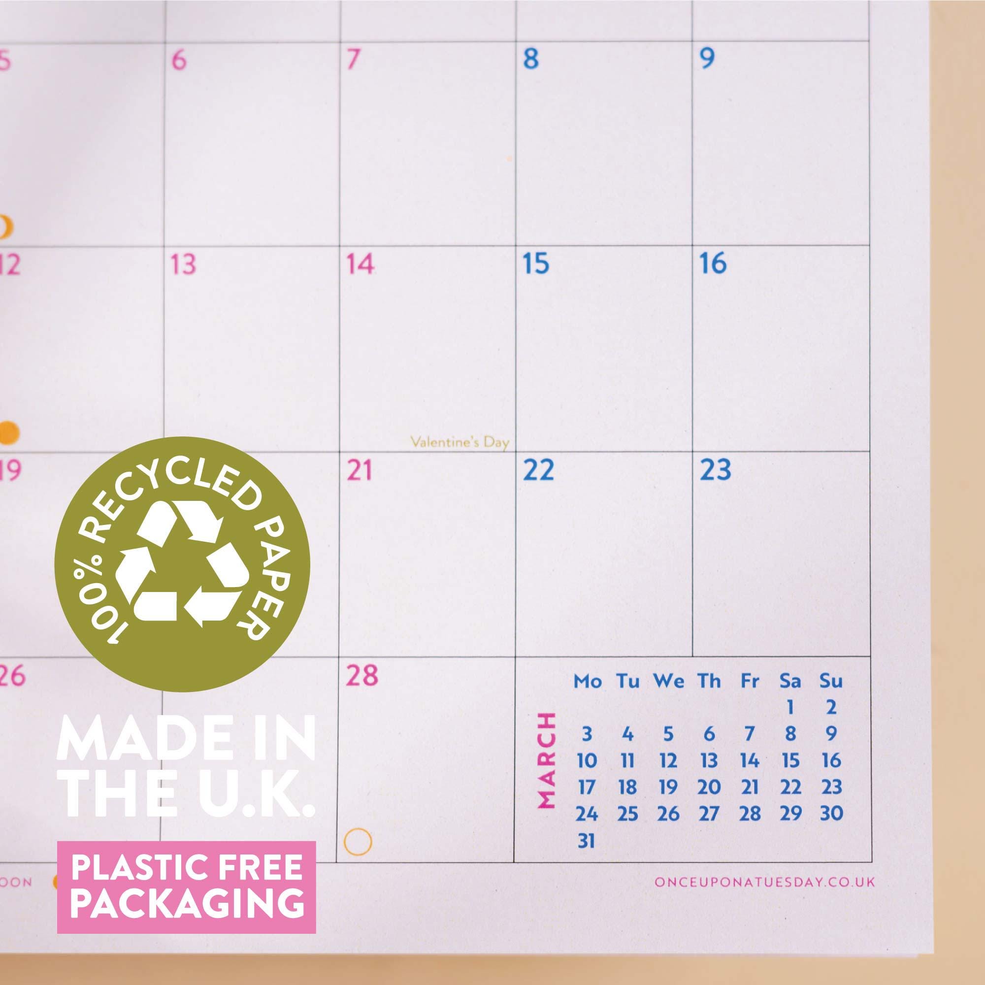 2025 Positivity Art Calendar Monthly Planner | Positive Quotes Calendar | Art Planner | 12 Month Hanging Calendar