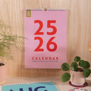 2025–2026 Academic Year Wall Calendar A4 | Bold Colour | August Start Planner | Teacher Planner | Student Calendar