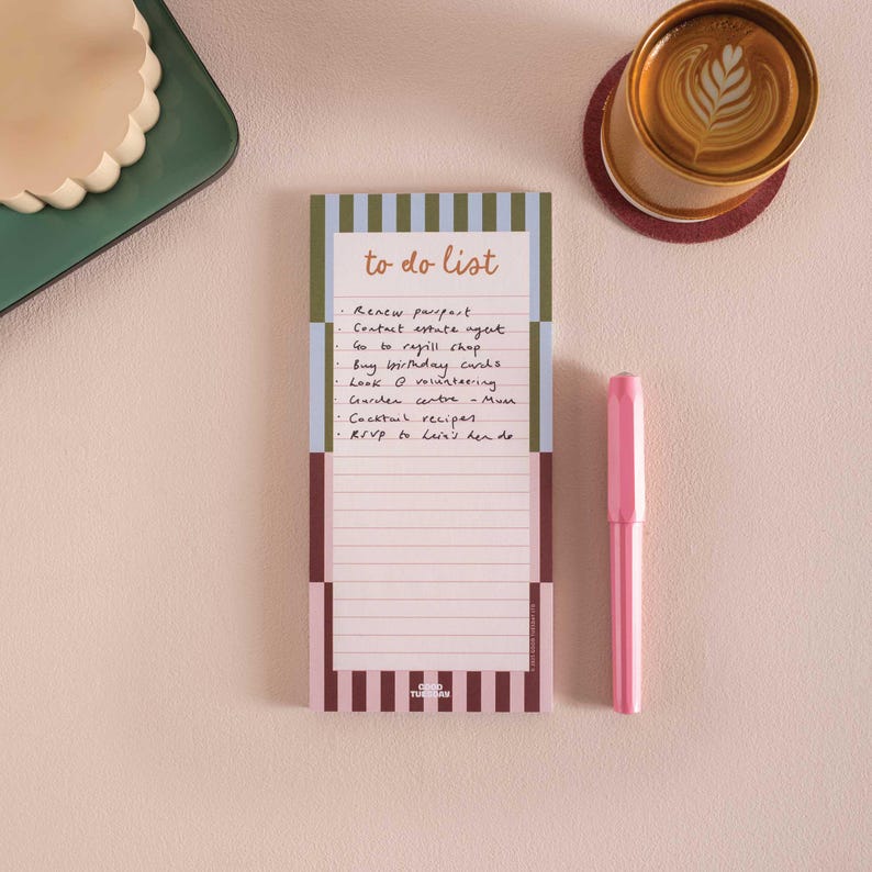 Slim To-do List & Notepad Boho Nouveau Deskpad | Tear off Notepad ...