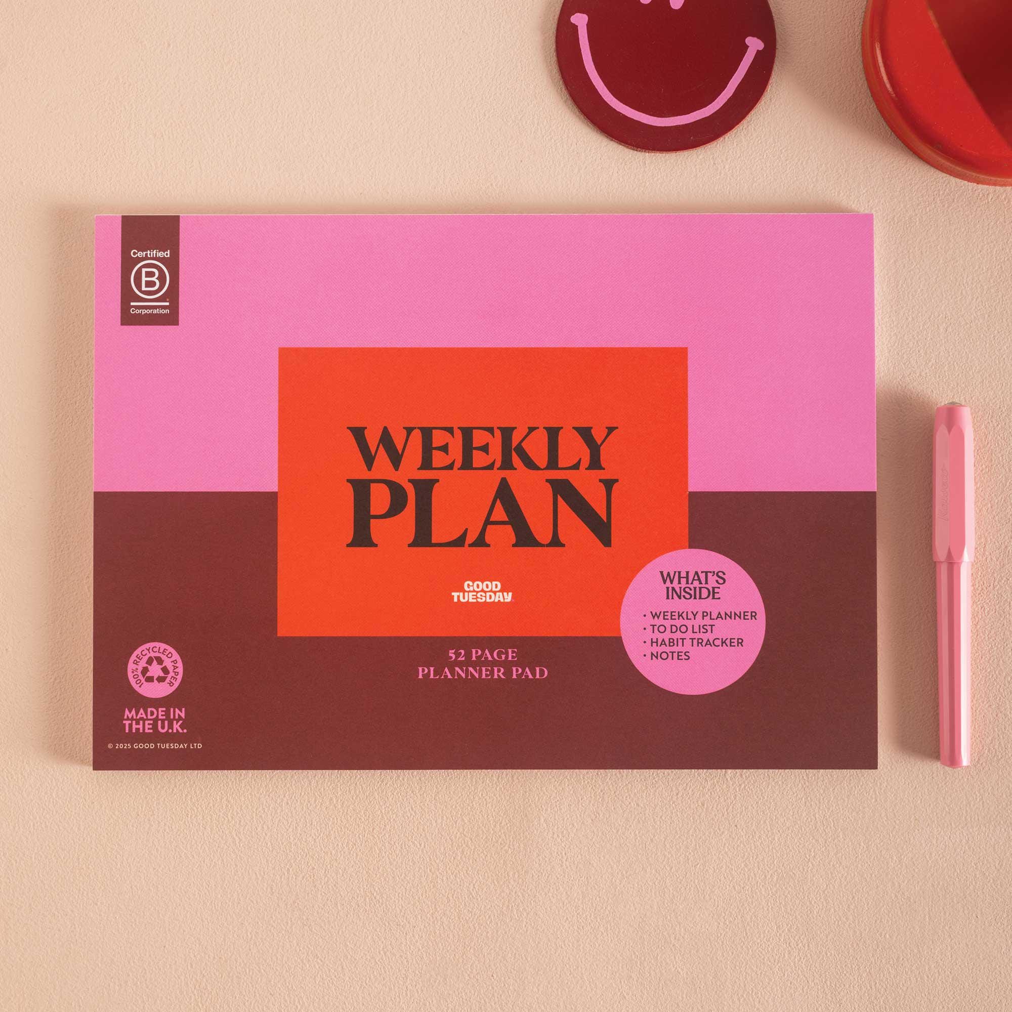 A4 Weekly Planner Pad Bold Block | Desk Planner With Habit Tracker ...