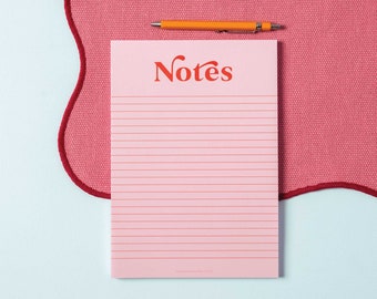 A5 Notepad & To-Do List Pink and Red Bold Deskpad | Tear Off Notepad | Magnetic Planner Pad | WFH Desk Pad | Productivity Pad