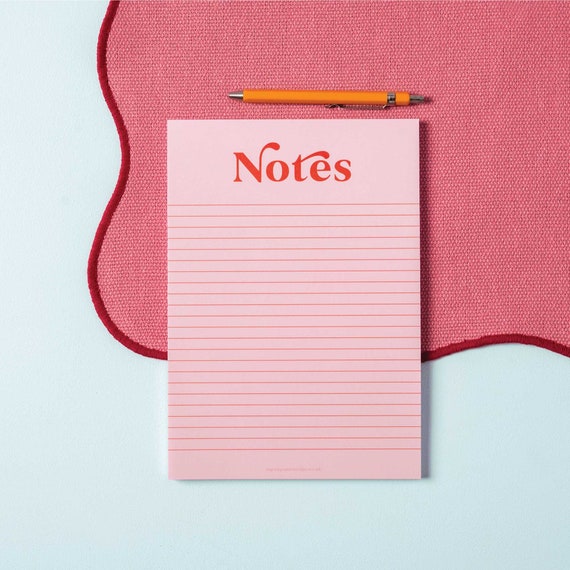 A5 Notepad & To-Do List Pink and Red Bold Deskpad | Tear Off Notepad | Magnetic Planner Pad | WFH Desk Pad | Productivity Pad