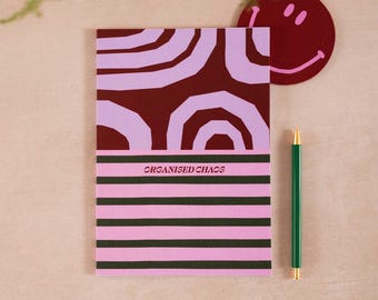 Notatnik w linie A5, zorganizowany chaos | Dziennik w linie | Papier z recyklingu | Planer dzienny | Notatnik w linie | Maksymalista | Kompaktowy