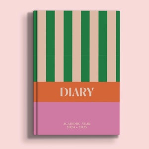 2024-2025 Academic Diary A5 | 2024-2025 Student Planner | Week to View | Hardcover | Tropical | Cabana | School Year Diary | Teacher Diary