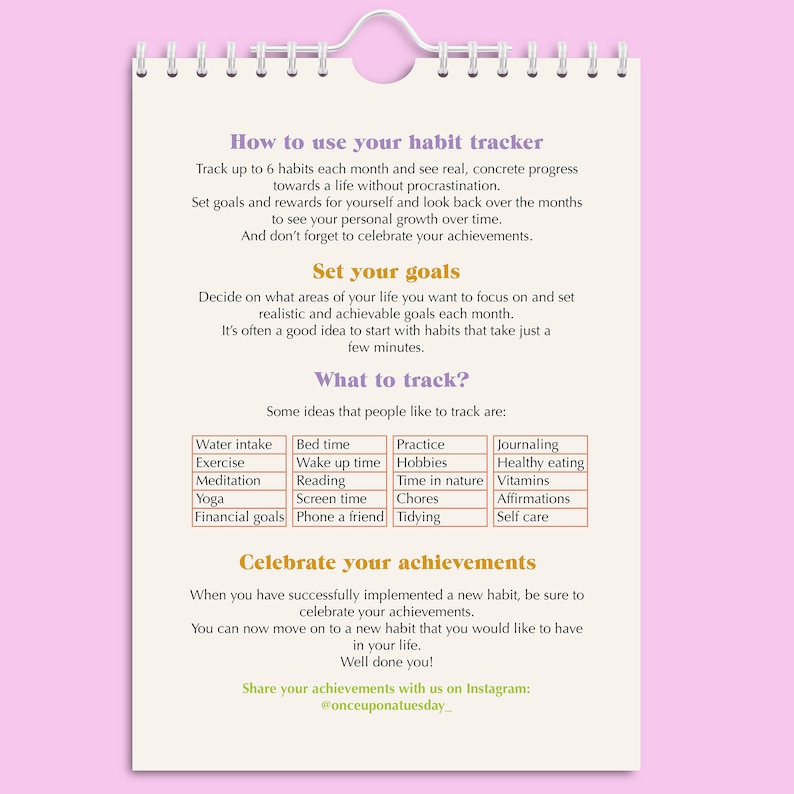 Habit tracking, goal setting