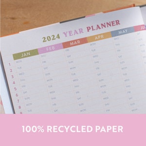 2024 diary. week to view. mexicana design. 100% recycled paper. made in the UK.