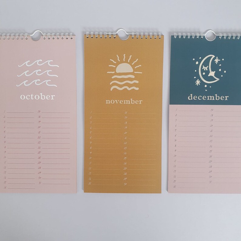 Follow the Sun Perpetual Birthday Calendar Undated Wall Etsy