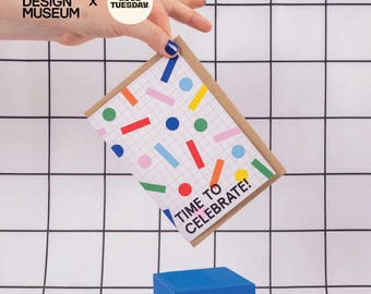 Time to Celebrate Design Museum Card | A6 Greeting Card | Recycled Paper | UK Made Stationery | Blank Inside