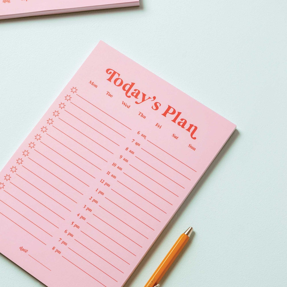 A5 Daily Planner Pad Pink & Red Hourly Planner Notepad | To-do List ...