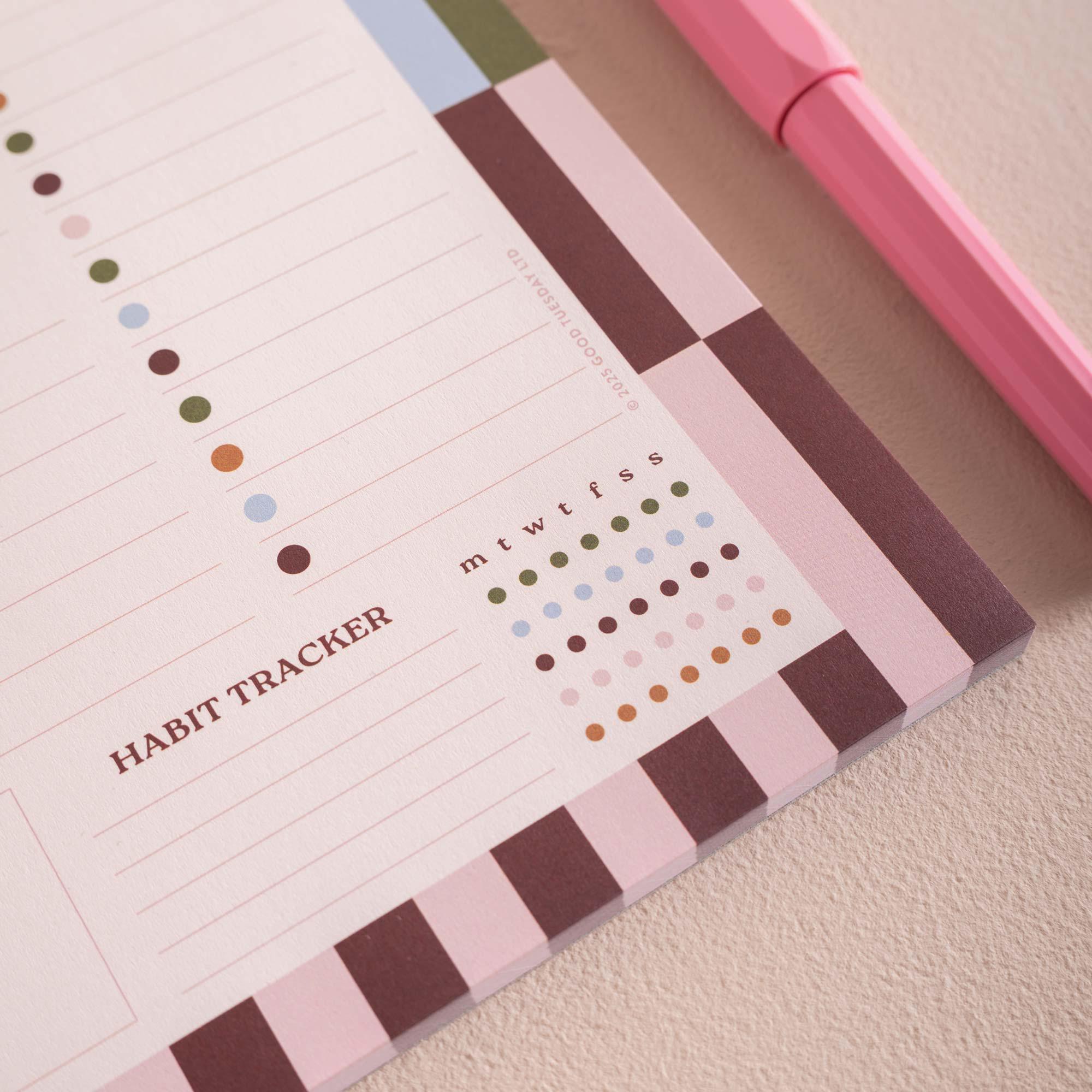 A4 Boho Nouveau Weekly Planner Pad | Desk Planner With Habit Tracker ...