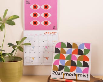 2027 Wall Calendar | Modernist | Square Wall Calendar | Art Calendar | Contemporary Home | UK