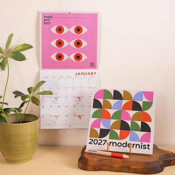 2027 Wall Calendar | Modernist | Square Wall Calendar | Art Calendar | Contemporary Home | UK