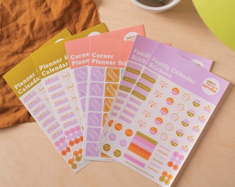 Pack d'autocollants Ultimate Planning | Stickers pour journaux | Stickers de tous les jours | Stickers d'angle | Papier recyclé | Autocollants écologiques