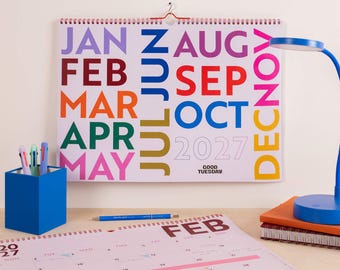 2027 Calendar | Simply Bright | A3 | Landscape