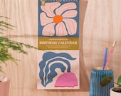 Perpetual Birthday Calendar Floral Design | Undated Planner | Birthday Reminder Calendar |  Recycled Paper Calendar
