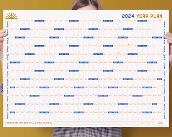 2024 A1 Wall Planner Landscape The Sun Will Rise Again | 2024 Year Planner | Large | Recycled Paper| 2024 Monthly Planner | Year To View