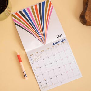 2027 Modernist Wall Calendar, mini month ahead view