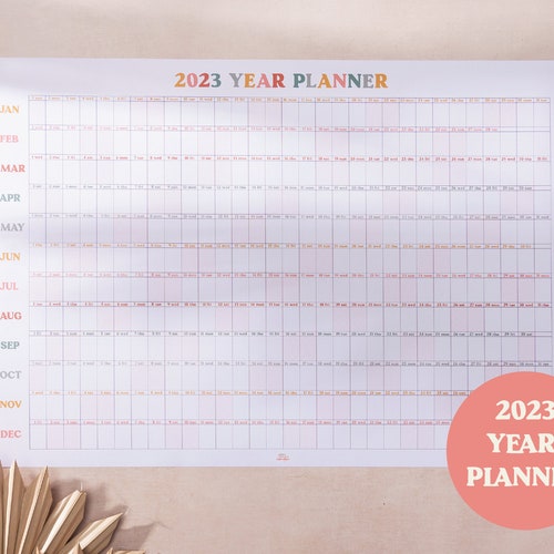 2023 Block Year Planner 2023 Wall Calendar Monthly Planner Etsy UK