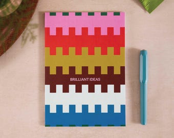 Notatnik w linie A5 | Genialne pomysły | Stylowe i kompaktowe notatki | Liniaowane strony | Artykuły piśmiennicze wyprodukowane w Wielkiej Brytanii | Dziennik z papieru pochodzącego z recyklingu
