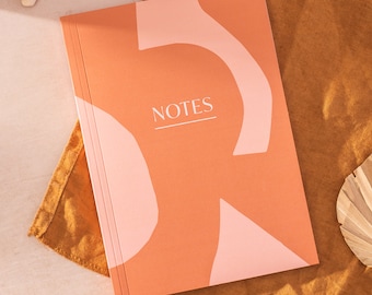 A5 Liniertes Notizbuch Flat Lay Journal Erdige Papierformen | Recyclingpapier | Tagesplaner | Liniertes Notizbuch | Öko