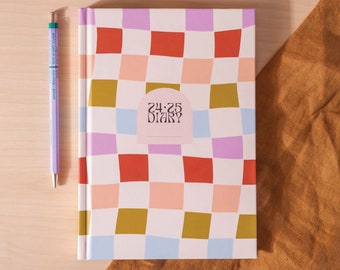 2024-2025 Academic Diary A5 | 2024-2025 Student Planner | Week to View | Hardcover | Checks | School Year Diary | Teacher Diary