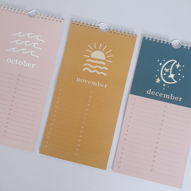 Follow the Sun Perpetual Birthday Calendar Undated Wall Etsy