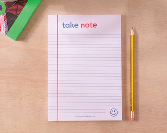 A5 Notepad & To-Do List School Days | Retro Deskpad | Tear Off Notepad | Magnetic Planner Pad | WFH Desk Pad | Productivity Pad