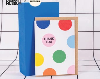 Polka Design Museum Thank You Card | A6 Greeting Card | Recycled Paper | UK Made Stationery | Blank Inside