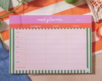 Weekly Meal Planner Pad Tropical Cabana | A4 Meal Planner | Daily Meal Planner Pad | Menu Planner | Magnetic Fridge Meal Planner Pad