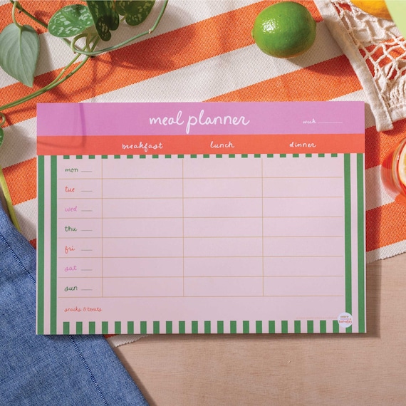 Weekly Meal Planner Pad Tropical Cabana | A4 Meal Planner | Daily Meal Planner Pad | Menu Planner | Magnetic Fridge Meal Planner Pad