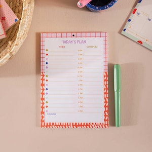 A5 Daily Planner Pad Hourly Planner Notepad | To-Do List | WFH Desk Pad | Productivity Pad | Everyday Planner | Magnetic Pad