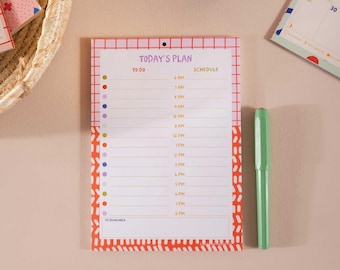 A5 Daily Planner Pad Hourly Planner Notepad | To-Do List | WFH Desk Pad | Productivity Pad | Everyday Planner | Magnetic Pad