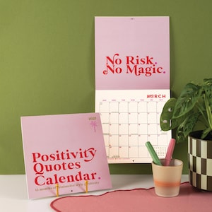 2027 Positivity Art Calendar Monthly Planner | Positive Quotes Calendar | Art Planner | 12 Month Hanging Calendar