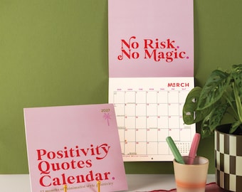 2027 Positivity Art Calendar Monthly Planner | Positive Quotes Calendar | Art Planner | 12 Month Hanging Calendar