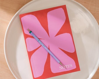 Lined Notebook Les Fleurs | Flat Lay Journal | Recycled Paper | Daily Planner | Ruled Notebook | Eco | A5 Book | Notes | Journal | Flowers