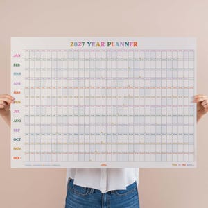 2027 Large Year Wall Planner Landscape Colourful | This Is The Year | 2027 Year Planner | 2027 Monthly Planner | Year to View | A1